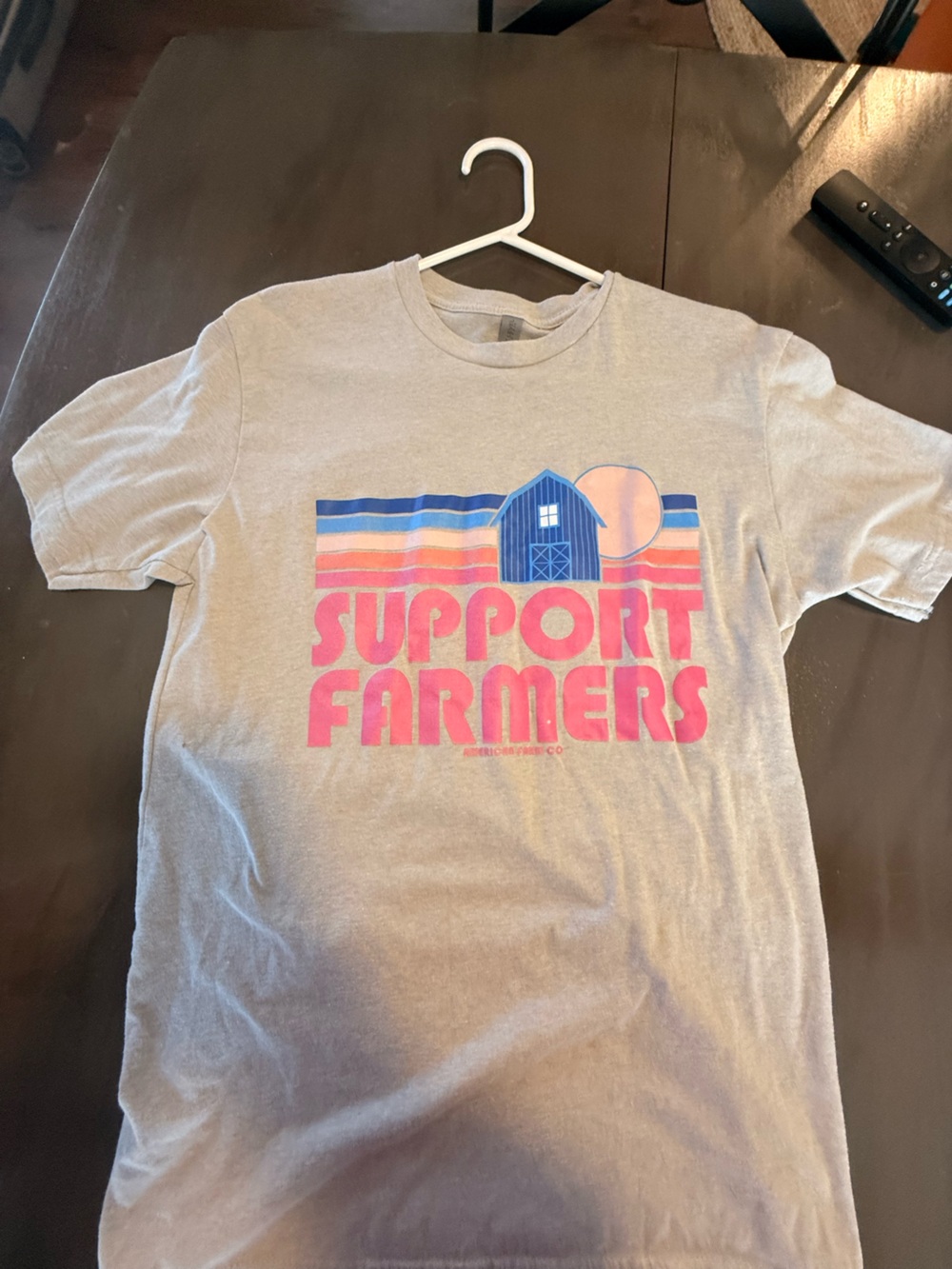 Support Farmers Graphic Tee - Pink & Blue